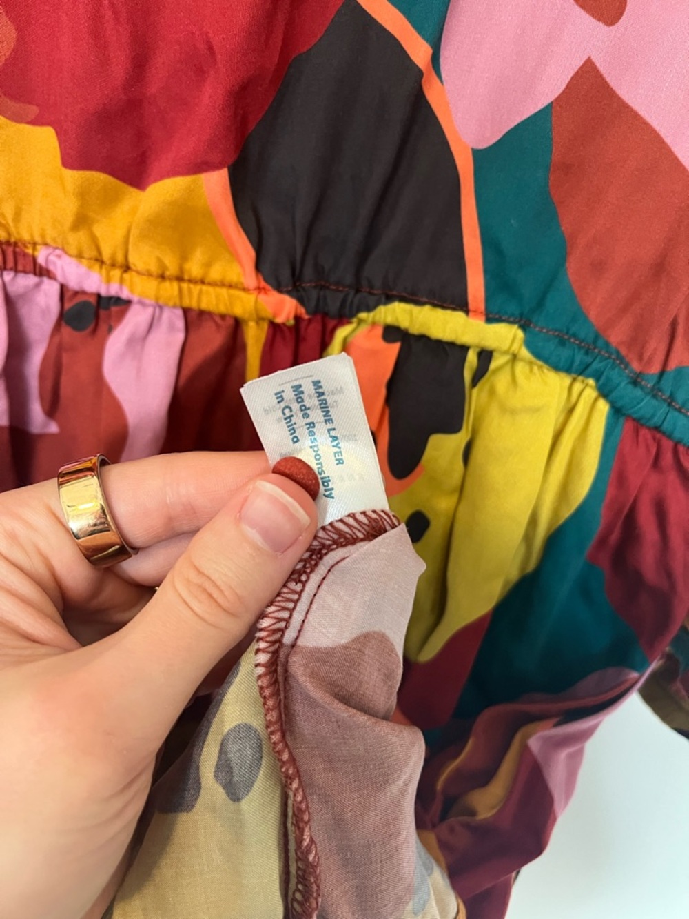 Marine Layer Elise Mini Dress Exploded Floral Belted Pockets Size S - Picture 8 of 10